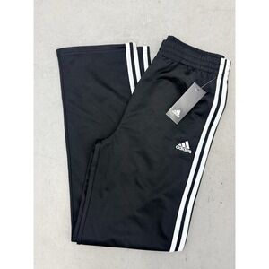NWT Adidas Boys Track Pants Black White 3-Stripe Tricot Athletic XL 18/20 New